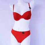Simple design plain padded bra and panties set for woman